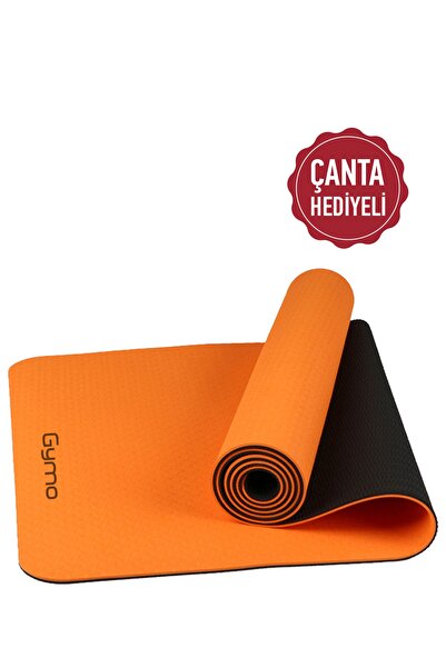 Gymo Ekolojik 6mm Tpe Yoga Matı Pilates Minderi Turuncu Çantalı