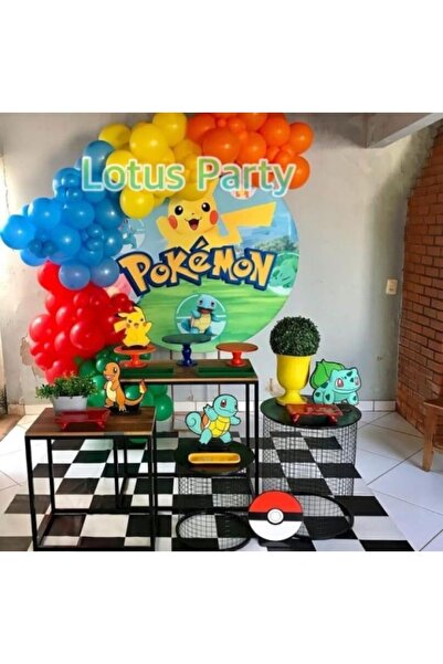 LOTUS PARTY 80 Pieces Pokemon Themed Balloon Chain Set ( Orange - Yellow - Re...