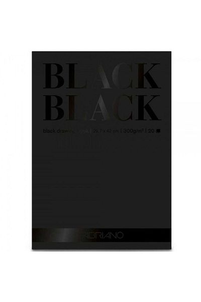 Fabriano Black Black 300gr Black Multi-Purpose Picture Block 20 Pages A3 (29.7x42cm)