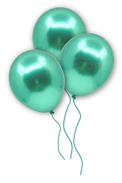 Huzur Party Store Green Color Chrome Balloon 10 Pieces 30 Cm Very Shiny Vivid...