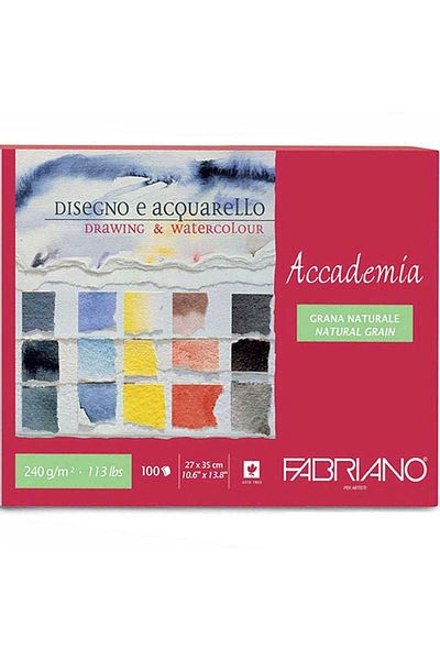 Fabriano Accademia Disegno E Acquarello 240gr. Maxi Blocco Picture Block 100 coli 27x35cm (1 parte adeziv)