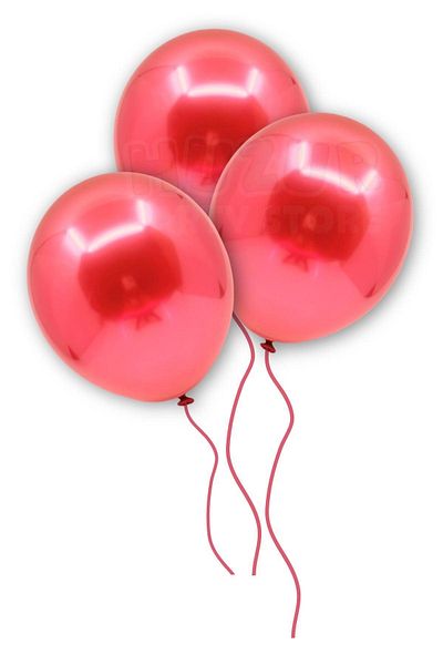 Huzur Party Store Red Colored Chrome Balloon 50 Pieces 30 Cm Incredibly Shiny Mirrored Color Vivid Birthday Party Balloon