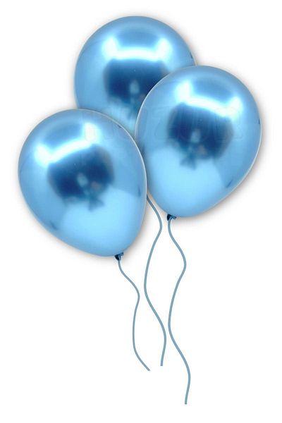 Huzur Party Store Blue Colored Chrome Balloon 10 Pieces 30 Cm Incredibly Shiny Mirrored Color Vivid Birthday Party Balloon