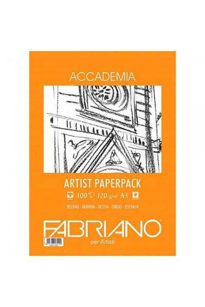Fabriano Accademia Artists Paperpack Natural Grain 120gr A3 (29,7x42cm) 100 coli