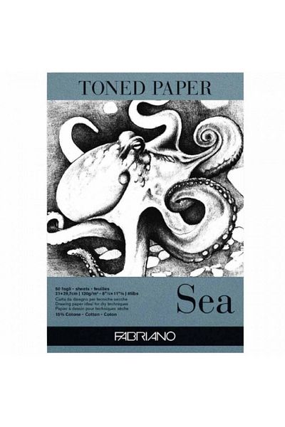 Fabriano Toned Paper Sea Sketch and Drawing Block 120gr 50 Sheets Sea Color A3 (29,7x42cm)