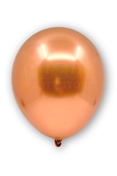 Huzur Party Store Copper Color Chrome Balloon 50 Pieces 30 Cm Incredibly Shiny Mirrored Color Vivid Birthday Party Balloon
