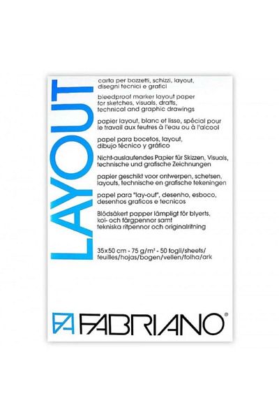 Fabriano Layout Pad 75gr Marker Block 50 Sheets 35x50cm