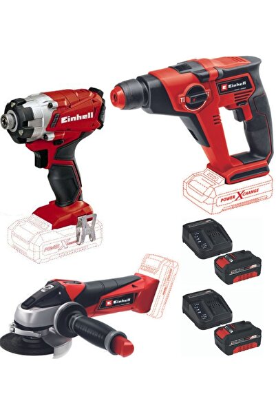 Einhell Te-hd 18/12 Matkap Te-ag 18/115 Avuç Taşlama Te-ci 18/1 Vidalama 2x4.0ah Starter Akülü Set