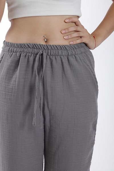 Botex Muslin Comfortable Pajama Bottom Γυναικεία - Γκρι