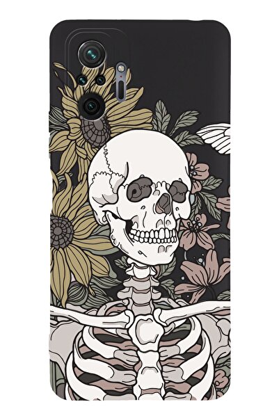 shoptocase Xiaomi Redmi Note 10 Pro Uyumlu Flowers Kurukafa Tasarımlı Lansman...