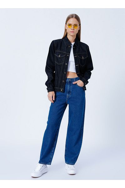 LİMON COMPANY Lemon High Waist Regular Fit Indigo Damen Jeanshose Mersey