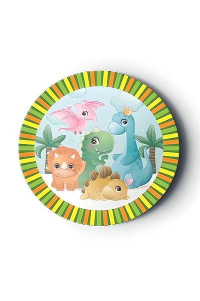 Mini Parti Dinosaur Party Supplies Cardboard Plate 8 Li Dinosaur Theme Birthday Concept Ornaments