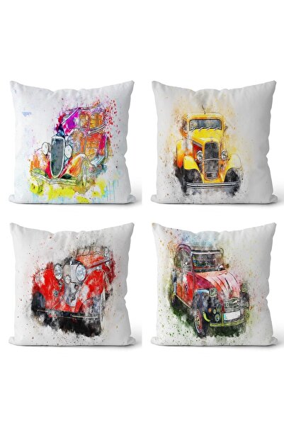 EVPANYA Antikni obojeni automobil 8 Sa deznom Dvostrana Štampano 4-dijelna Na...