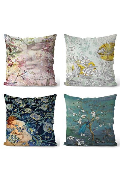 EVPANYA Cvjetni dizajn Dvostrano 4-dijelni Navlaka za jastuk