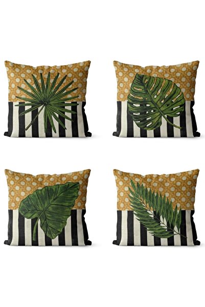 EVPANYA Подушка з двостороннім принтом із візерунком зістарених зелених листя...