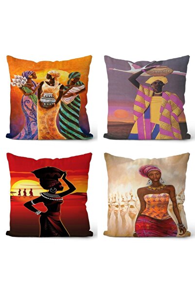 EVPANYA Afričke žene osmislile Dvostrano 4-dijelni Navlaka za jastuk