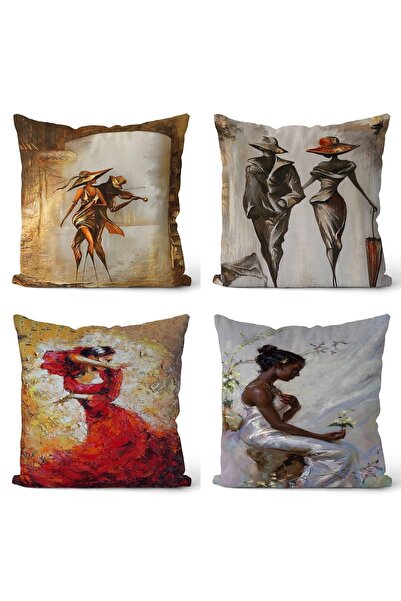 EVPANYA Dvostruki siluetski dizajn Dvostrano 4-dijelni Navlaka za jastuk