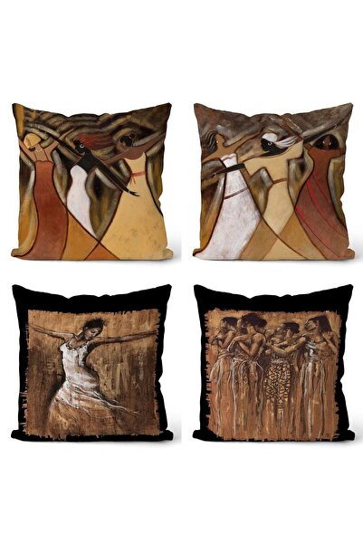 EVPANYA Африканські жінки Дизайн Двосторонній 4-х частинний чохол для подушки
