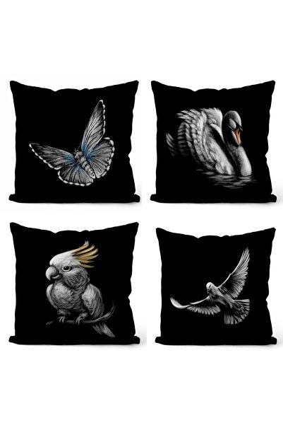 EVPANYA Crno-beli crteži životinja 4 Sa deznom dvostrane strane Štampano 4-di...