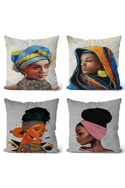 EVPANYA Африканські жінки Дизайн Двосторонній 4-х частинний чохол для подушки