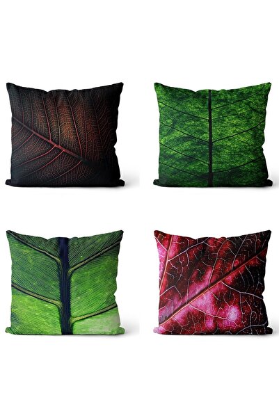 EVPANYA Подушка з двостороннім принтом у вигляді листя амазонки, 4 шт.
