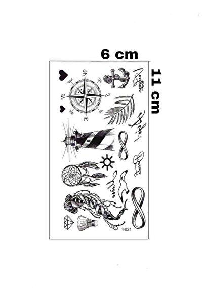 Mecit Tuhafiye Deniz Feneri Sonsuzluk Değişik Şekiller Geçici Dövme