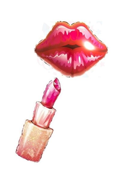 LOTUS PARTY 1 Adet Ruj - 1 Adet Dudak Büyük Boy Folyo Balon Bekarlığa Veda Pa...