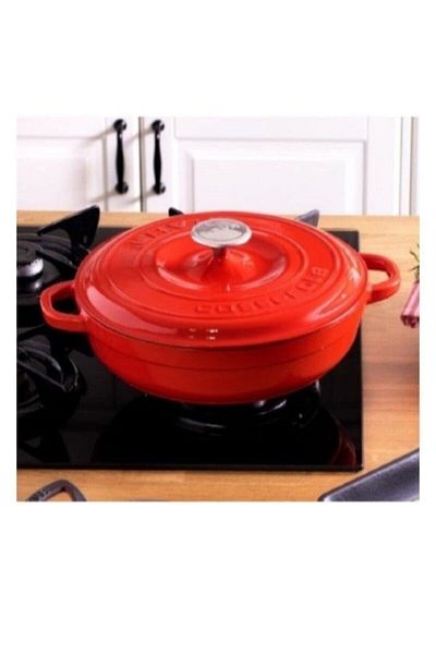 Lava Multi-Purpose Red Yayvan Cast Pot - Diameter 28