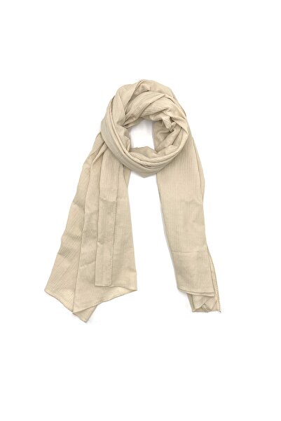 Naz Ipek Mio Jazz Yüksek Kalite Overloklu Pamuklu Krem Şal 190x70