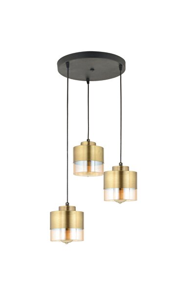 LampaLuce Rico Modern Tasarım Sarkıt Avize 3'lü Siyah