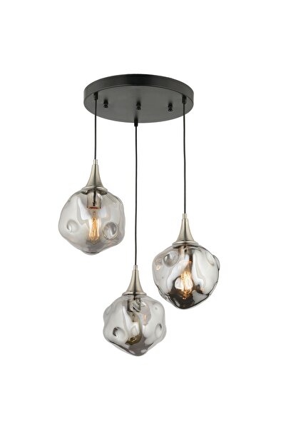LampaLuce Globo-4 Modern Sarkıt Avize 3'lü 70cm Krom