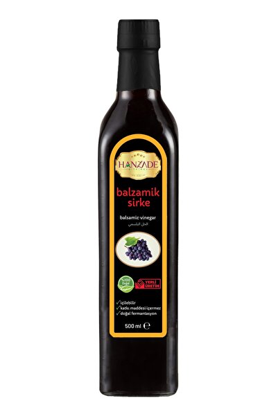 Hanzade Bitkisel Balzamik Sirke 500 ml Doğal Fermante Içilebilir Cam Şişe Balsamic Vinegar (BS-894110)