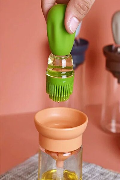 İLİVA وعاء زيت مع فرشاة سيليكون، عجينة عملية متعددة الأغراض، صلصة البيض، وفرشاة الزيت - وعاء الزيت