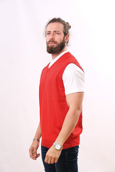 Çukurova Woolen Sleeveless Knitwear Sweater - Red
