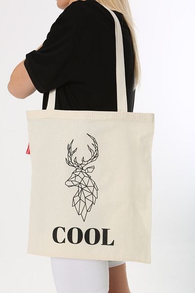 Serkan Çanta Bez Çanta Atölyesi Υφασμάτινη τσάντα Tote Bag Cool Deer Printed