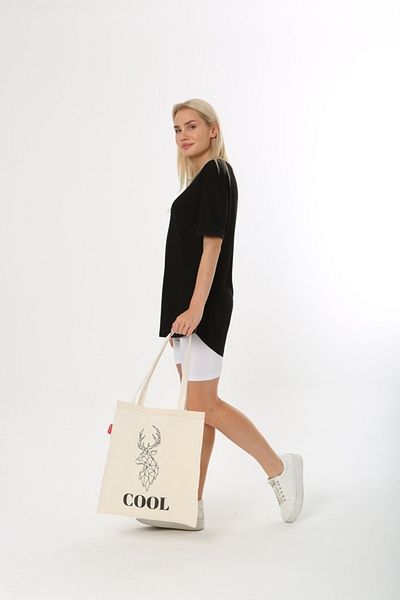 Serkan Çanta Bez Çanta Atölyesi Υφασμάτινη τσάντα Tote Bag Cool Deer Printed