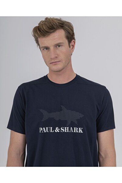 PAUL&SHARK Ανδρικό πλεκτό μπλουζάκι C.w. Βαμβάκι