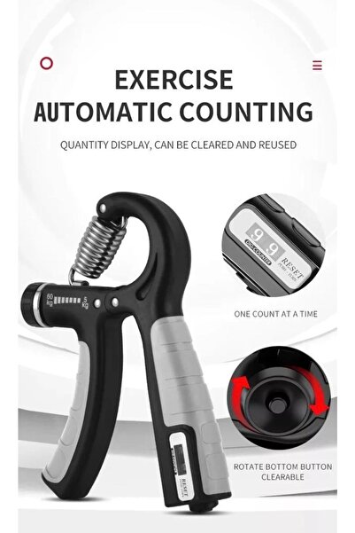 Leyaton Siyah 5-60 Kg Ayarlanabilir El Güçlendirici Yay Hand Grip Trainer - A...
