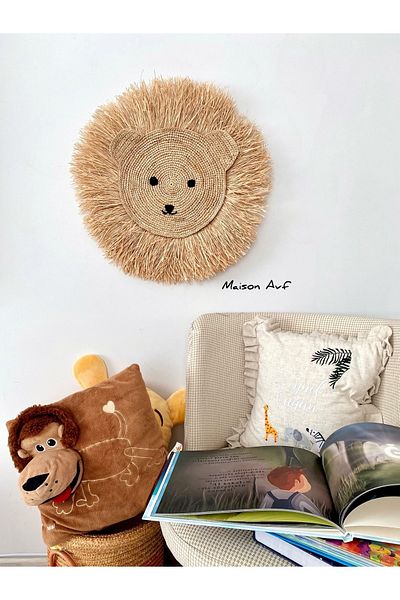Maison Avf Bohemian Children's Baby Room Raffia Bear Wall Decoration