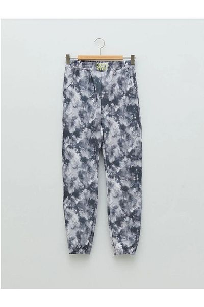 LC Waikiki Batik Patterned Girl's Jogger Sweatpants with Elastic Waist