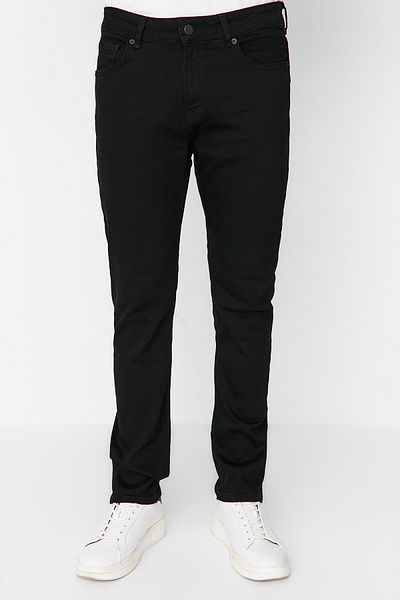 Trendyol Collection Schwarze Slim Fit Skinny Jeans aus dehnbarem Stoff Jeanshose TMNAW23JE00028