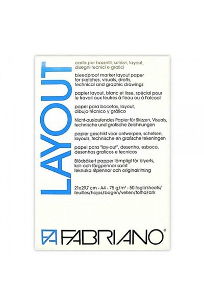Fabriano Layout Pad 75gr Marker Block 50 Pages A4 (21x29.7cm)