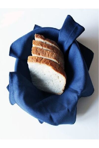 Çizgikare منديل سلة خبز بلون سادة 2 قطعة