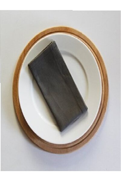 Çizgikare Șervețel din țesătură gri de culoare uni 6 buc