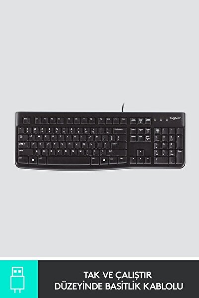 logitech Q Türkçe Kablolu Klavye Usb Siyah Kablolu Klavye Sıvı Temasına Dayanıklı