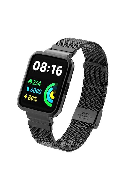 Fibaks حزام حبل لساعة Xiaomi Redmi Watch 2 Lite متوافق مع حافظة معدنية مطرزة بمشبك مع واقي