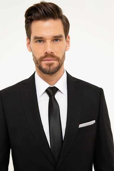 CLISHE Men's Vest Slimfit 8 Drop Honeycomb Black Suit