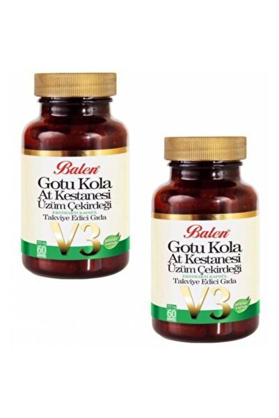 Balen Gotu Kola At Kestanesi Üzüm Çekirdeği V3 60 Kapsül x 355mg 2 Kutu