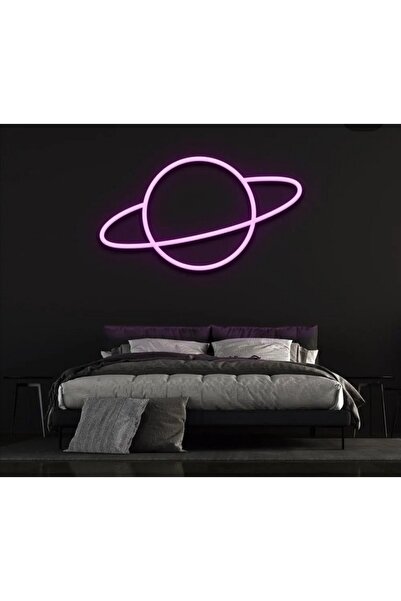 SMİLE CONCEPT Satürn - Gezegen- Neon Led Dekoratif Duvar Yazısı Aydınlatması ...