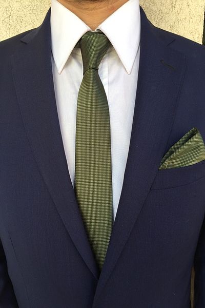 Kravatistan Khaki Plain Tie Handkerchief Set